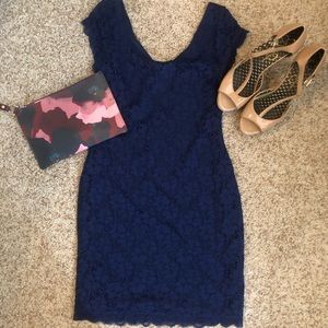Navy lace mini dress Forever 21